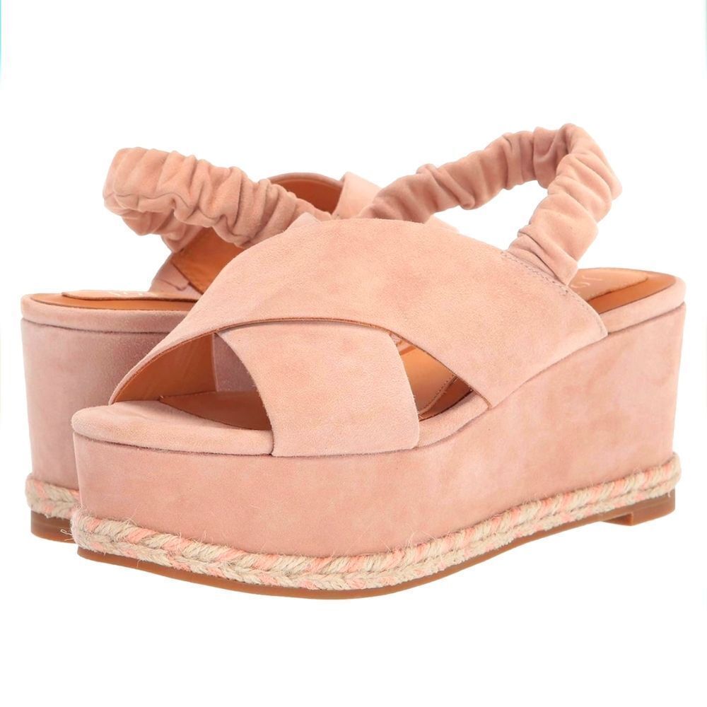 JOIE Leather Garden Platform Wedge Sling Back leather Sandal/Espadril NWT